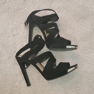Zara black heeled sandals